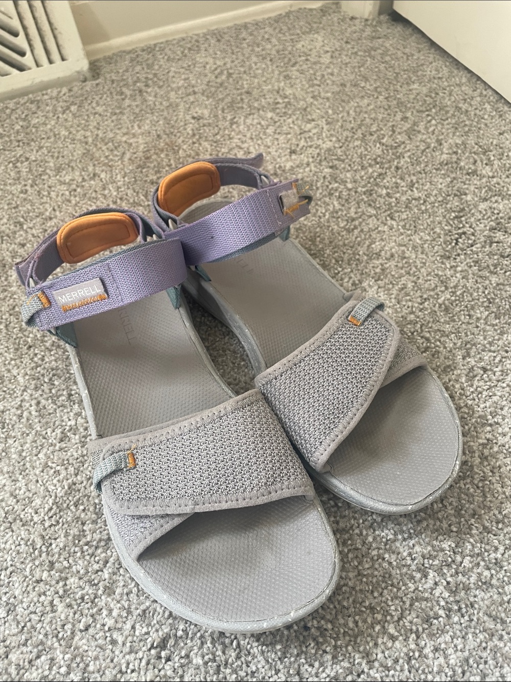 Merrell Paloma Women’s Gray / Lavender Comfort-Strap sport Sandals Sz 7